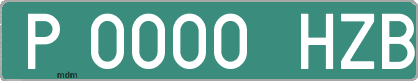 Ejemplo matrícula provisional verde de España matrícula HZB
