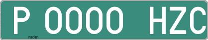 Ejemplo matrícula provisional verde de España matrícula HZC
