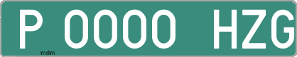 Ejemplo matrícula provisional verde de España matrícula HZG
