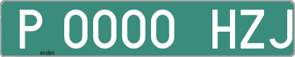 Ejemplo matrícula provisional verde de España matrícula HZJ