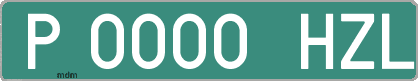Ejemplo matrícula provisional verde de España matrícula HZL