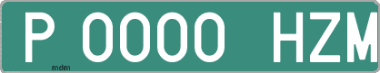 Ejemplo matrícula provisional verde de España matrícula HZM