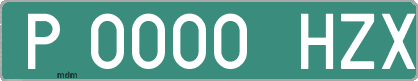 Ejemplo matrícula provisional verde de España matrícula HZX