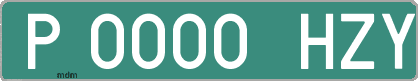 Ejemplo matrícula provisional verde de España matrícula HZY