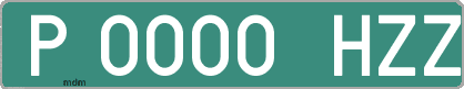 Ejemplo matrícula provisional verde de España matrícula HZZ