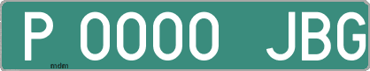 Ejemplo matrícula provisional verde de España matrícula JBG