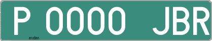Ejemplo matrícula provisional verde de España matrícula JBR