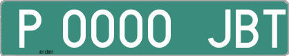 Ejemplo matrícula provisional verde de España matrícula JBT