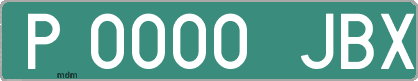 Ejemplo matrícula provisional verde de España matrícula JBX