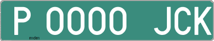 Ejemplo matrícula provisional verde de España matrícula JCK