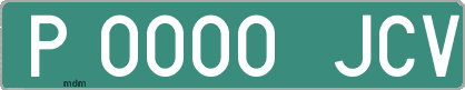 Ejemplo matrícula provisional verde de España matrícula JCV