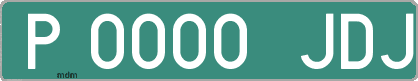 Ejemplo matrícula provisional verde de España matrícula JDJ