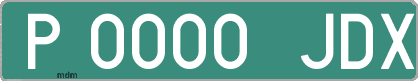 Ejemplo matrícula provisional verde de España matrícula JDX