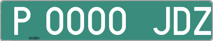 Ejemplo matrícula provisional verde de España matrícula JDZ