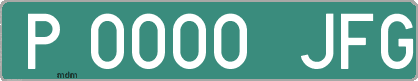Ejemplo matrícula provisional verde de España matrícula JFG