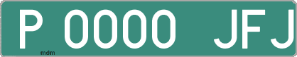 Ejemplo matrícula provisional verde de España matrícula JFJ