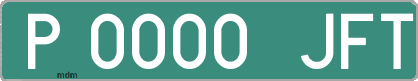 Ejemplo matrícula provisional verde de España matrícula JFT