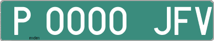Ejemplo matrícula provisional verde de España matrícula JFV