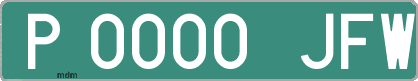 Ejemplo matrícula provisional verde de España matrícula JFW