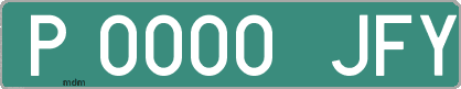 Ejemplo matrícula provisional verde de España matrícula JFY