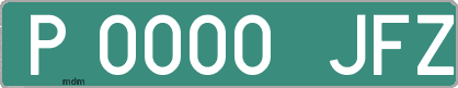 Ejemplo matrícula provisional verde de España matrícula JFZ