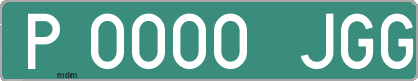 Ejemplo matrícula provisional verde de España matrícula JGG