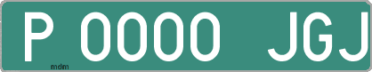 Ejemplo matrícula provisional verde de España matrícula JGJ