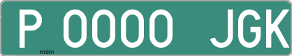 Ejemplo matrícula provisional verde de España matrícula JGK