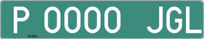 Ejemplo matrícula provisional verde de España matrícula JGL