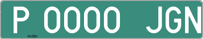 Ejemplo matrícula provisional verde de España matrícula JGN