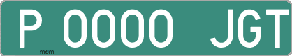 Ejemplo matrícula provisional verde de España matrícula JGT