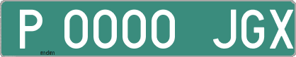 Ejemplo matrícula provisional verde de España matrícula JGX