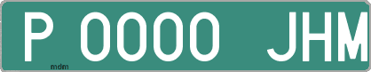 Ejemplo matrícula provisional verde de España matrícula JHM