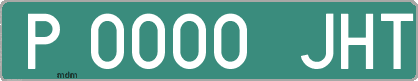 Ejemplo matrícula provisional verde de España matrícula JHT
