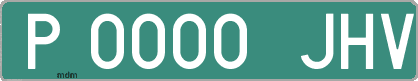 Ejemplo matrícula provisional verde de España matrícula JHV