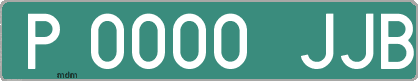 Ejemplo matrícula provisional verde de España matrícula JJB