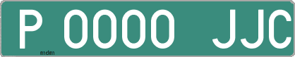 Ejemplo matrícula provisional verde de España matrícula JJC