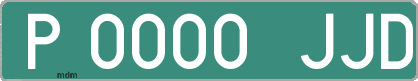 Ejemplo matrícula provisional verde de España matrícula JJD