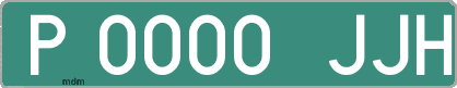 Ejemplo matrícula provisional verde de España matrícula JJH