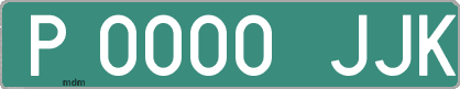 Ejemplo matrícula provisional verde de España matrícula JJK