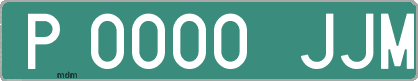Ejemplo matrícula provisional verde de España matrícula JJM