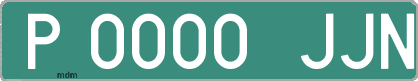 Ejemplo matrícula provisional verde de España matrícula JJN