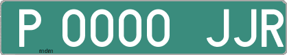 Ejemplo matrícula provisional verde de España matrícula JJR