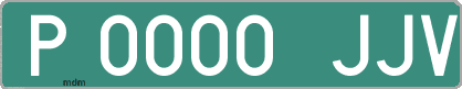 Ejemplo matrícula provisional verde de España matrícula JJV