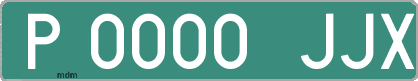 Ejemplo matrícula provisional verde de España matrícula JJX