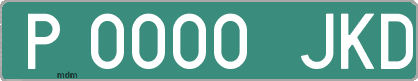 Ejemplo matrícula provisional verde de España matrícula JKD