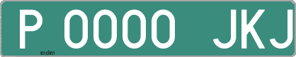 Ejemplo matrícula provisional verde de España matrícula JKJ
