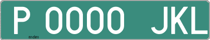 Ejemplo matrícula provisional verde de España matrícula JKL