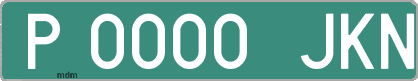 Ejemplo matrícula provisional verde de España matrícula JKN