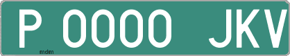 Ejemplo matrícula provisional verde de España matrícula JKV